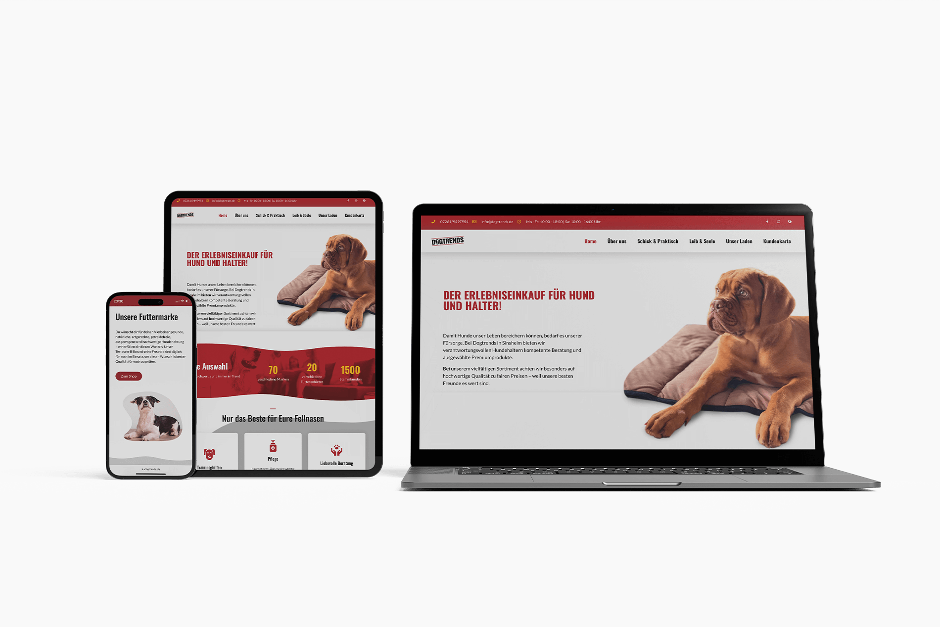 Webdesign für Hundeshop